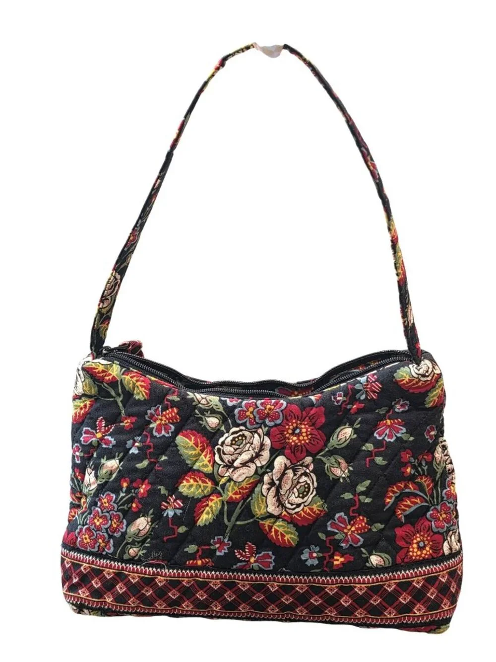 Vera Bradley Floral Quilted Shoulder Bag With Zipper Closure & Interior Pockets
